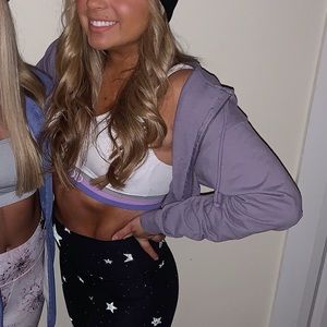 Wild fable cropped purple zip up jacket